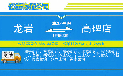 龙岩到高碑店物流公司