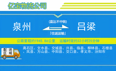 泉州到吕梁物流公司