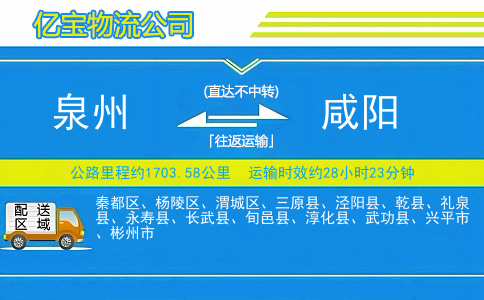 泉州到咸阳物流公司