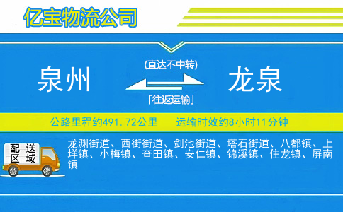 泉州到龙泉物流公司