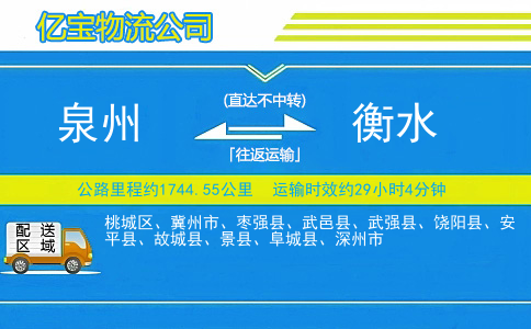 泉州到衡水物流公司