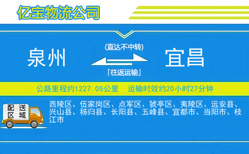 泉州到宜昌物流公司
