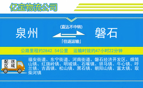 泉州到磐石物流公司